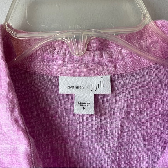 J. Jill Love Lilac Linen Tiered Tunic 3/4 Button Shirt - Picture 12 of 12